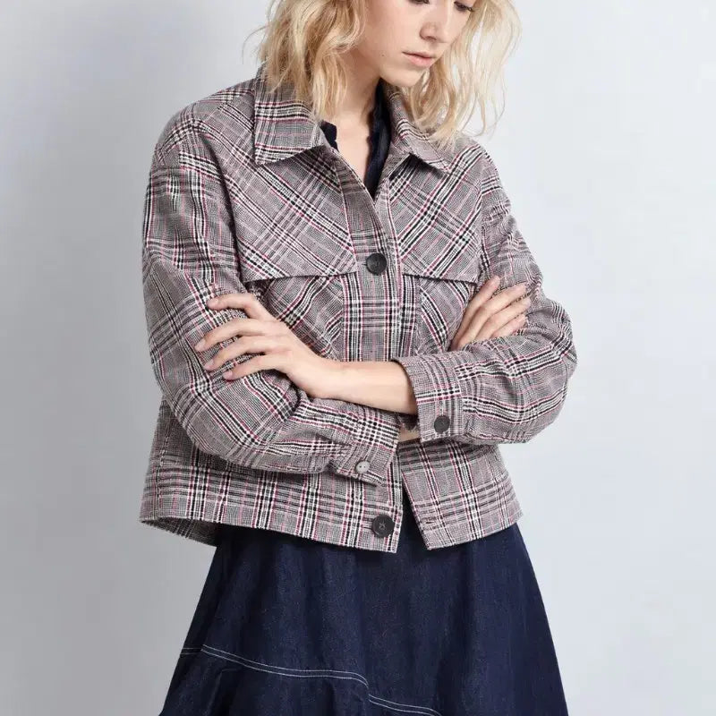 [BUNJANG] Jigott Check Jacket Jumper / 지고트 체크 자켓점퍼