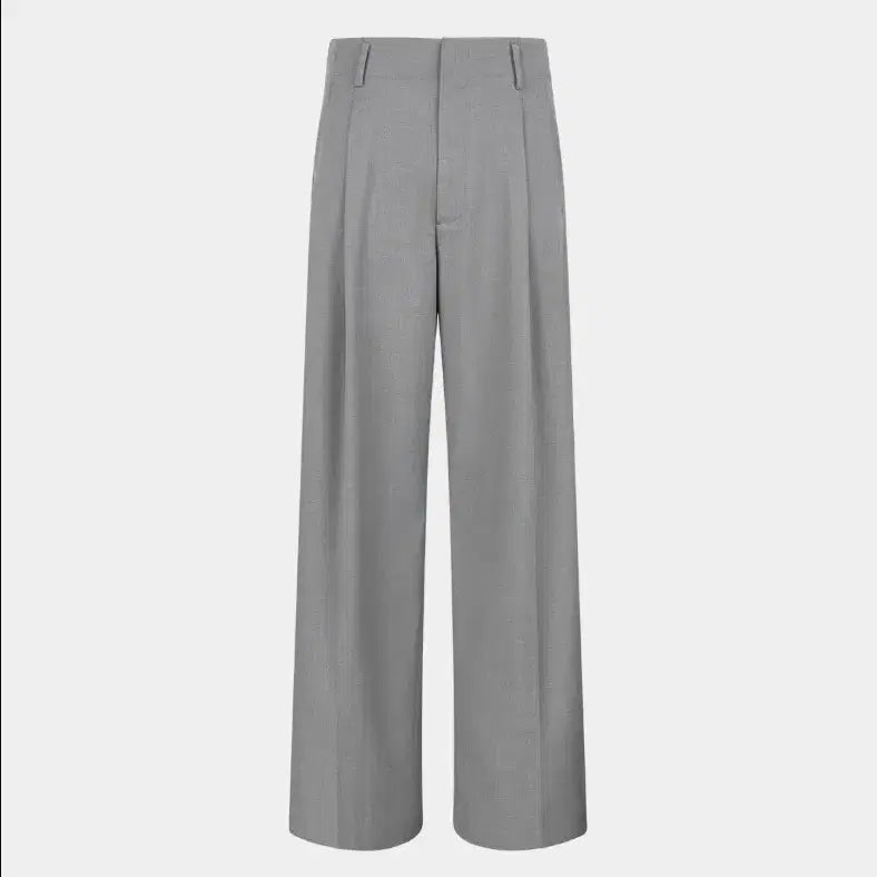 [BUNJANG] Noice Wool Tailored Straight Pants - Grey (S Size) / 노이스 울 테일러드 스트레이트 팬츠 - 그레이 S 사이즈