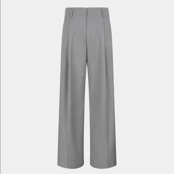 [BUNJANG] Noice Wool Tailored Straight Pants - Grey (S Size) / 노이스 울 테일러드 스트레이트 팬츠 - 그레이 S 사이즈