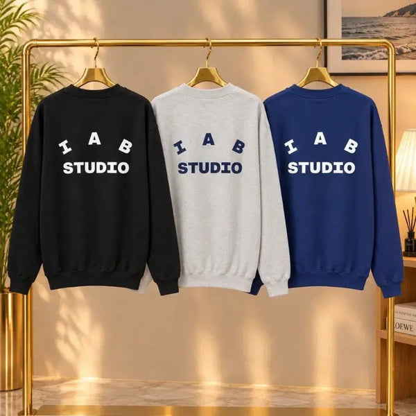 [BUNJANG] IAB Studio Sweatshirt Black/Melange/Blue / 아이앱 스튜디오 맨투맨 블랙/멜란지/블루