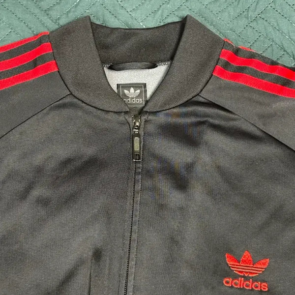 [BUNJANG] Adidas Track Jacket Black Red 110 / (급처!!)아디다스 져지 블랙 레드 110