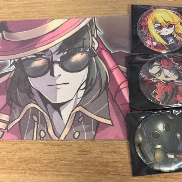 [BUNJANG] Limbus Company Lens Cloth & Can Badge Bundle Set / (일괄) 림버스 컴퍼니 안경닦이 캔뱃지