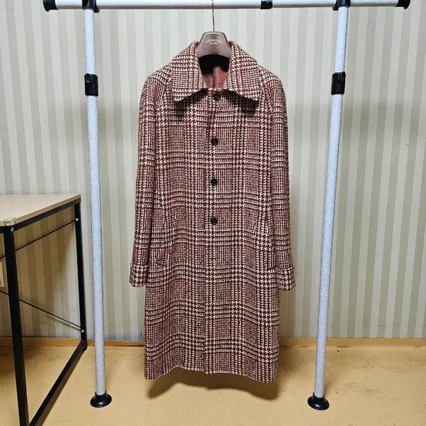 [BUNJANG] MAN ON THE BUN TWEED Houndstooth Raglan Coat / 맨온더분 코트 트위드 50