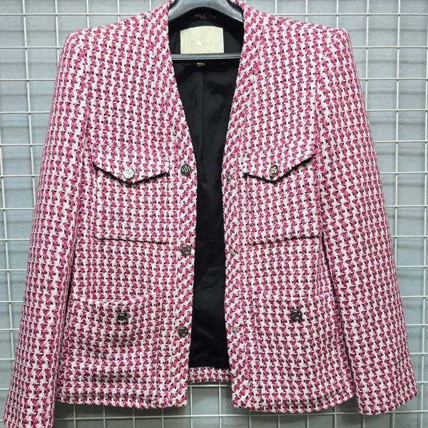 [BUNJANG] Maje Women's Tweed Jacket Pink / maje 마쥬 여성용 트위드 자켓