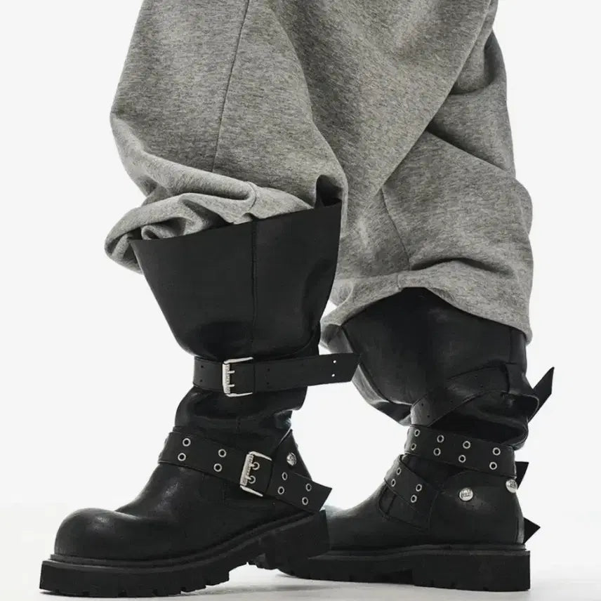 [BUNJANG] Black Creez Walker Boots / 블랙 워커 크리즈 부츠