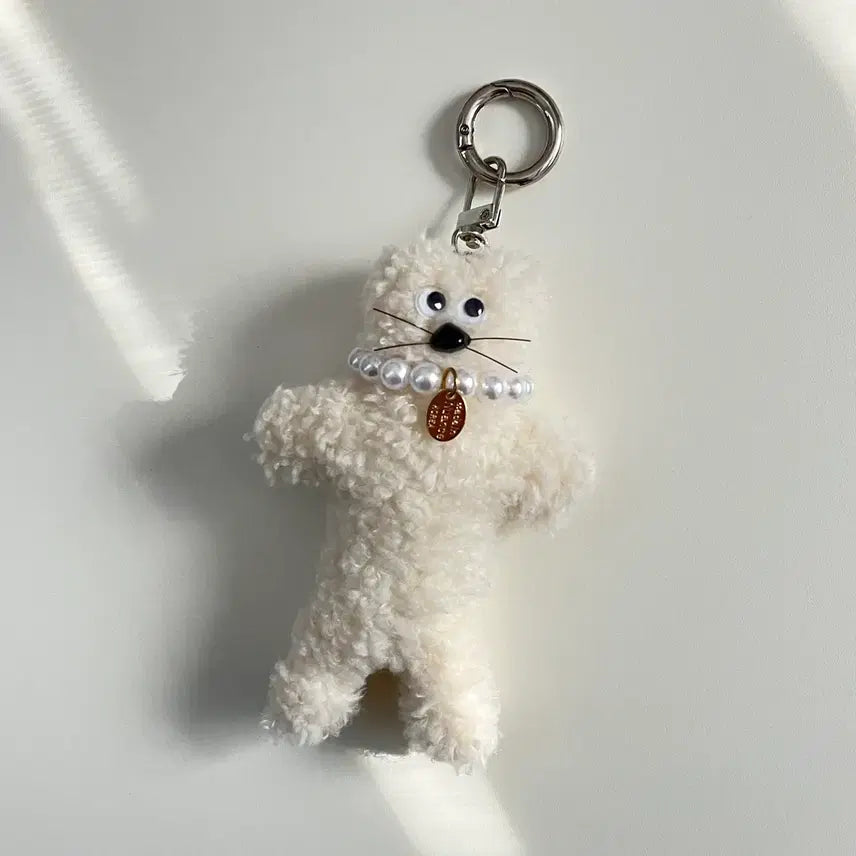 [BUNJANG] Fuzzy Cat Keychain / 새상품/고양이 뽀글이 키링