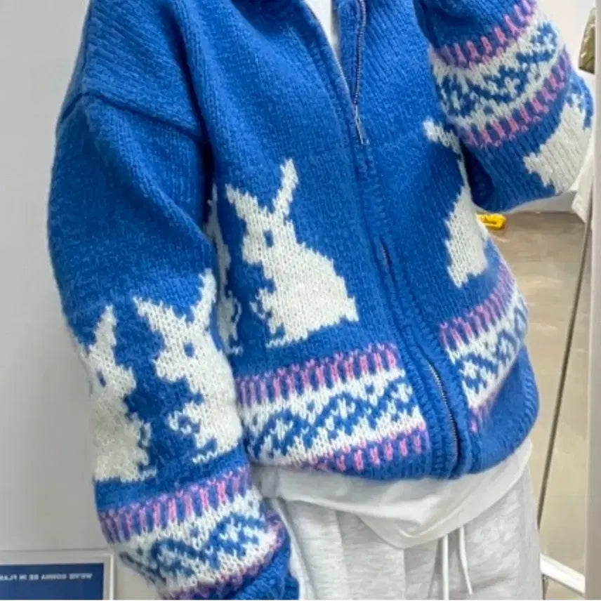 [BUNJANG] Rabbit Knit Cardigan (Unworn) / 미착용/토끼 니트 가디건