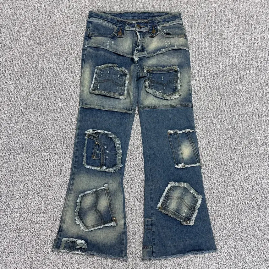 [BUNJANG] Y2K Vintage Multi-Pocket Bootcut Denim Pants / 28 Y2K 빈티지 멀티 포켓 부츠컷 데님 팬츠 0924