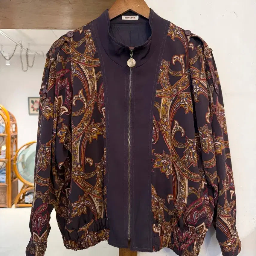 [BUNJANG] Japanese Vintage Pattern Bomber Jacket (Unisex) / Japanese Vintage 패턴 봄버 자켓 (남녀공용)