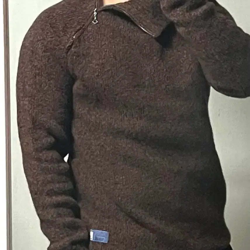[BUNJANG] Diesel Diagonal Zip-Up Knit Sweater / 디젤 사선 집업 니트 스웨터