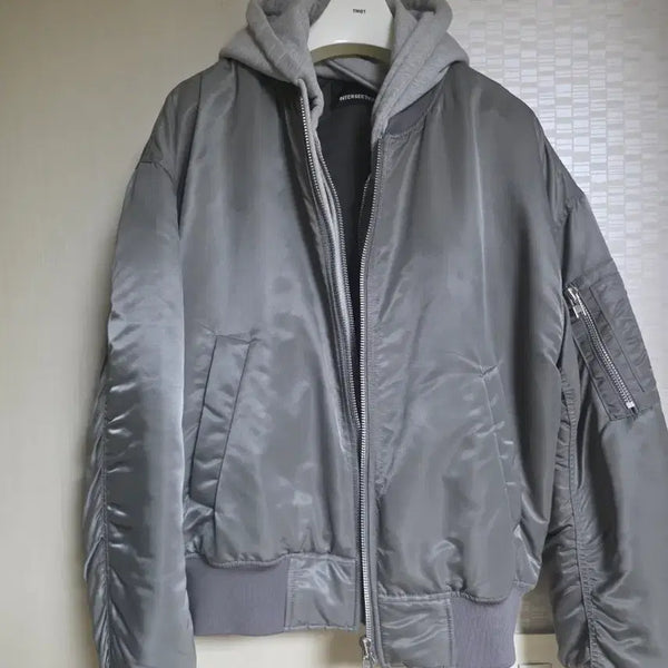 [BUNJANG] Intersection Detachable Hood MA-1 Grey / 인터섹션 디테처블 후드 MA-1 그레이