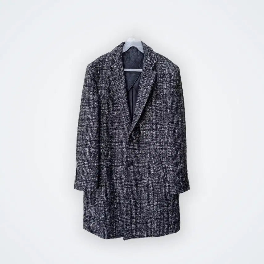 [BUNJANG] Paul Major Check Pattern Coat Black / [100] 폴 메이저 체크 패턴 코트 블랙