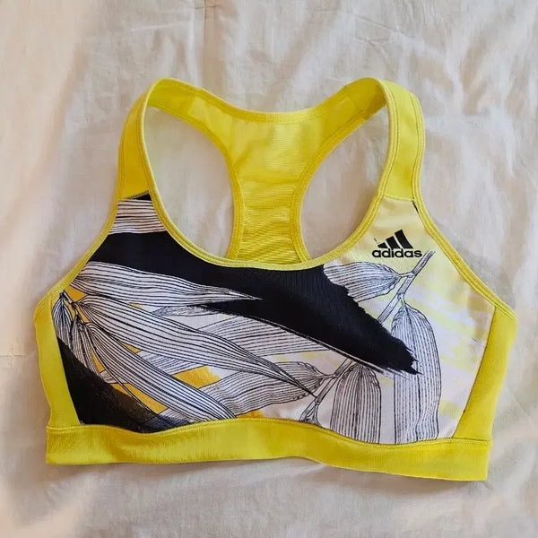 [BUNJANG] Adidas Bra Top Yellow Pattern M / 아디다스 브라탑 M