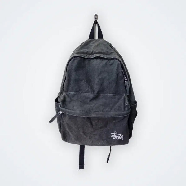 [BUNJANG] Stussy Logo Embroidered Backpack Dark Grey / [Free] 스투시 로고 자수 백팩 다크그레이