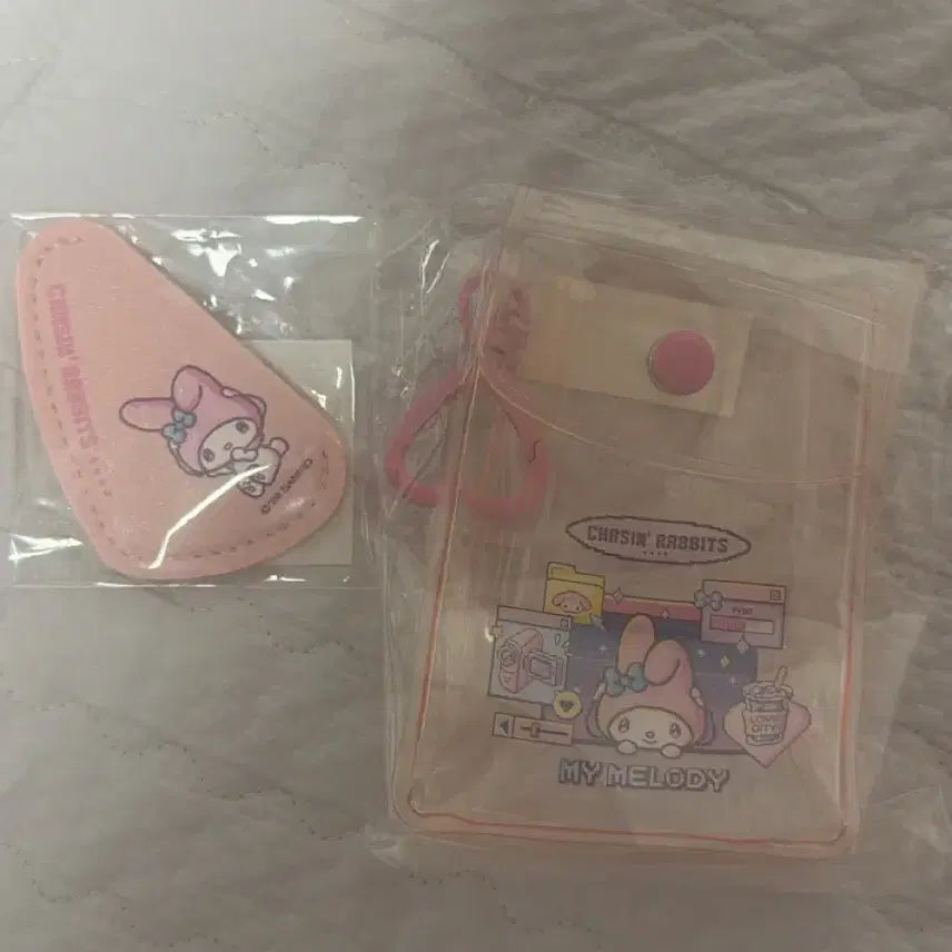 [BUNJANG] My Melody Clear Pouch Keychain & Spatula Bundle Set / 마이멜로디 투명 파우치 키링 & 스패츌라 일괄세트