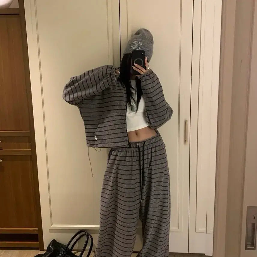 [BUNJANG] Terry Stripe Training Set / 테리 스트라이프 세트