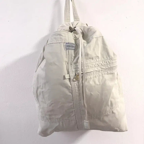 [BUNJANG] Porter Mile Knapsack Backpack Off-White / 포터 마일 냅색 배낭 오프화이트 PORTER MILE 짐색 백팩