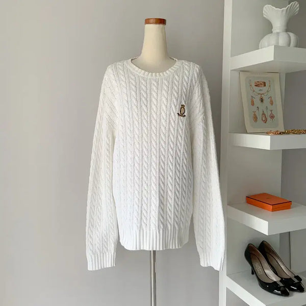 [BUNJANG] Ralph Lauren Classic Cable Knit Sweater / [M] 랄프로렌 LAUREN 클래식 케이블 니트 스웨터