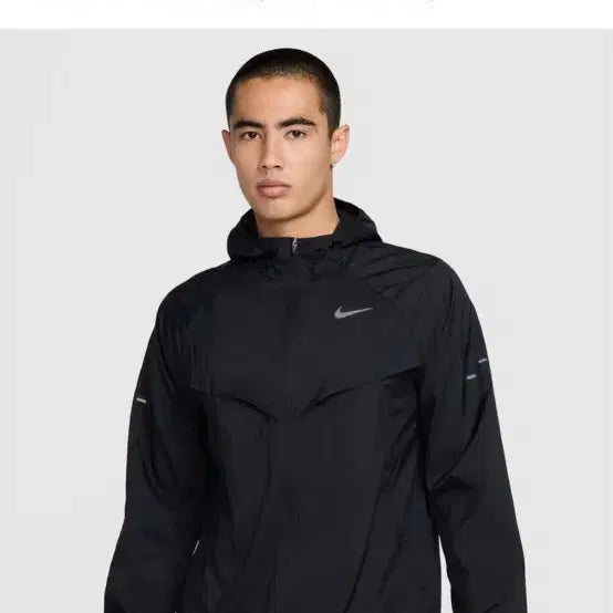 [BUNJANG] Nike Stride Men's Repel UV Running Jacket Black / 나이키 스트라이드 남성 리펠 UV 러닝 재킷 블랙