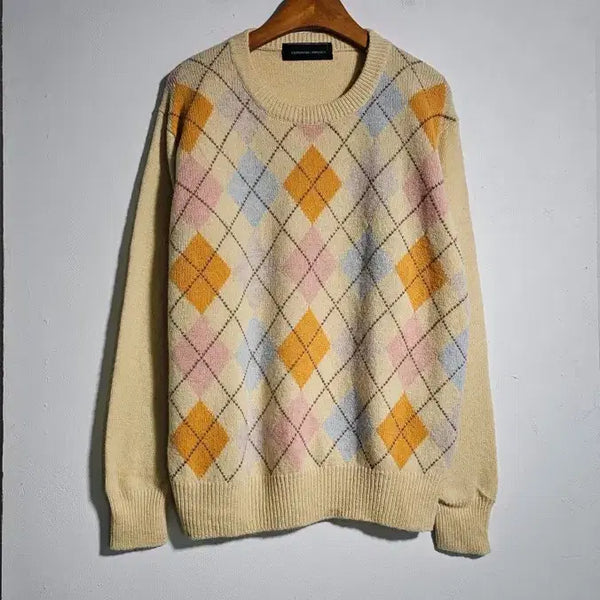 [BUNJANG] 100% Wool Argyle Knit Sweater / Wool 100% 아가일 니트 D128