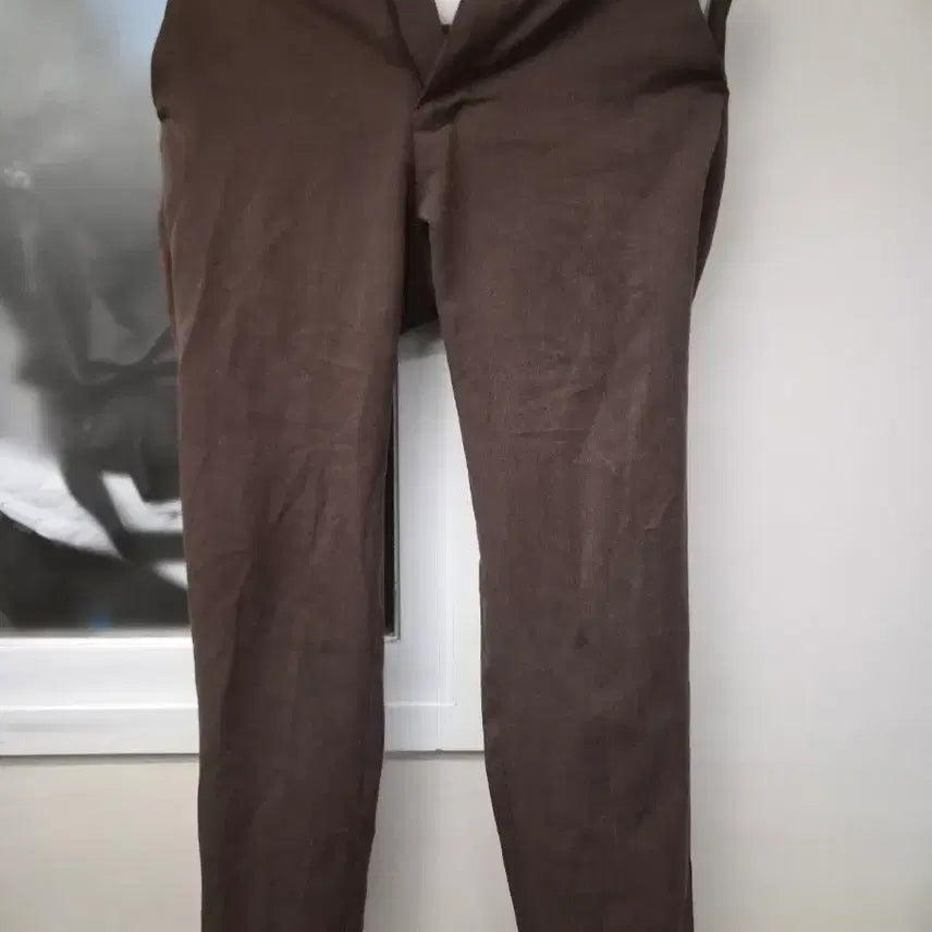 [BUNJANG] Brown Cotton Slacks Trousers / 브라운 면바지 슬랙스