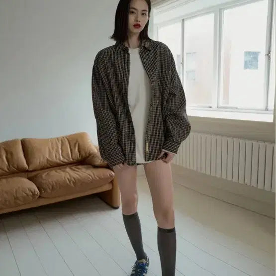 [BUNJANG] Overdue Flare Check Over Shirt / 오버듀플레어 CHECK OVER SHIRT