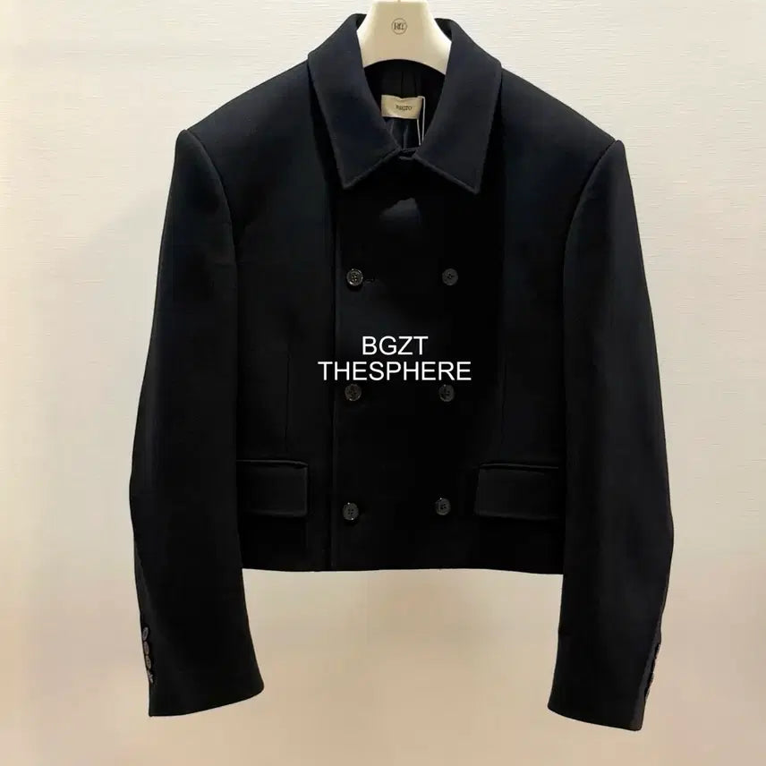 [BUNJANG] RECTO 26FW Double Breasted Short Coat Black / 렉토 26FW 더블 브레스티드 숏 코트 블랙