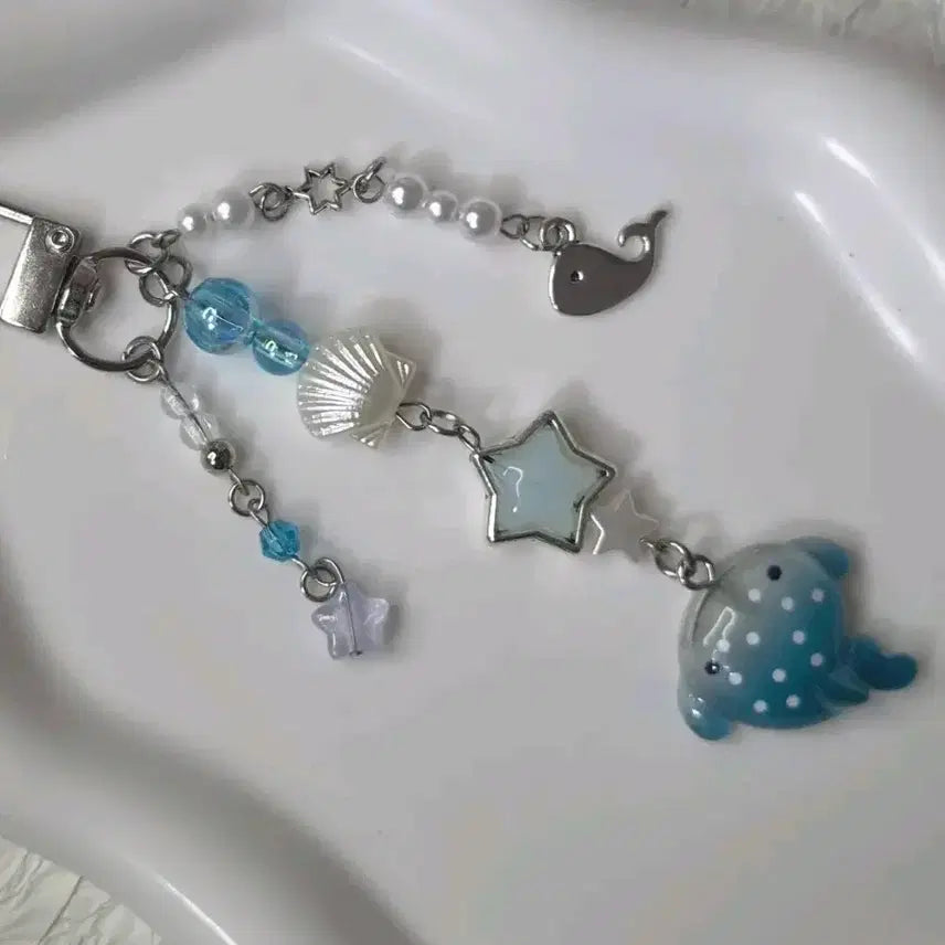 [BUNJANG] Whale Shark Beaded Keychain / 고래상어키링 비즈키링