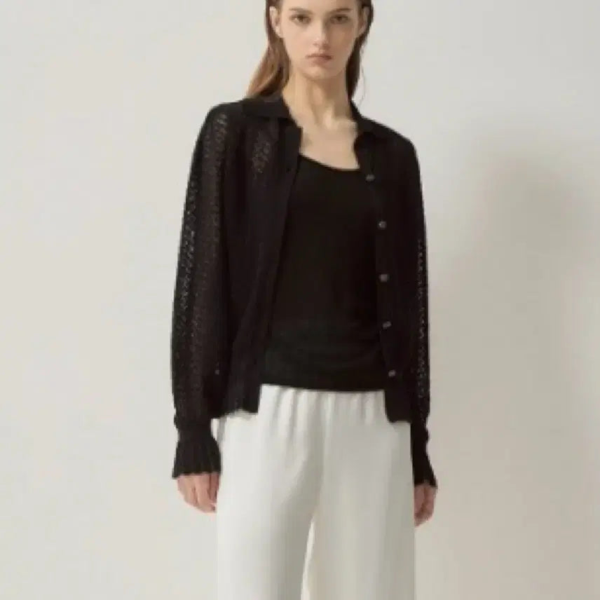 [BUNJANG] HANSOM Lanvin Collection Crochet Top Black / 한섬 랑방콜렉션 크로셰 탑블랙