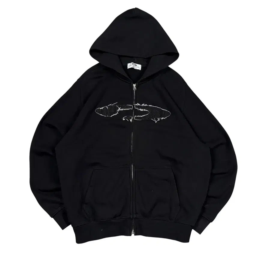 [BUNJANG] FDR Black Hooded Zip-Up Jacket / 에프디알 블랙 후드집업
