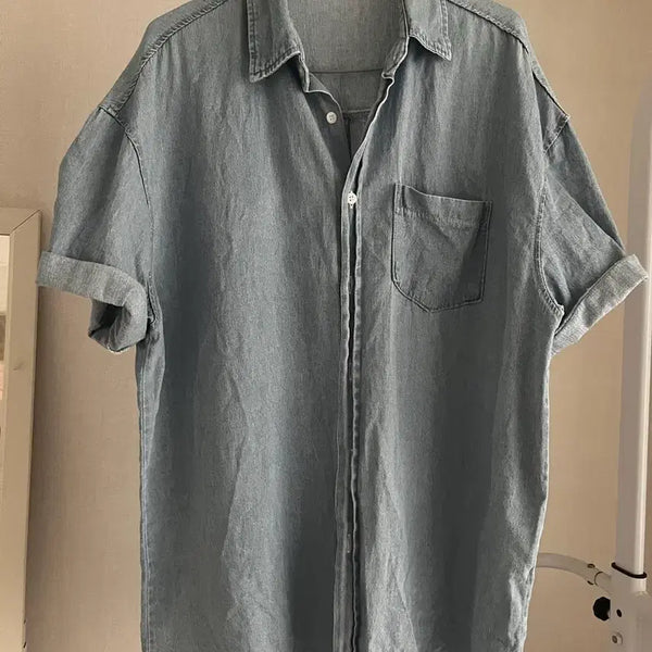 [BUNJANG] Light Wash Denim Shirt / 연청 데님 셔츠