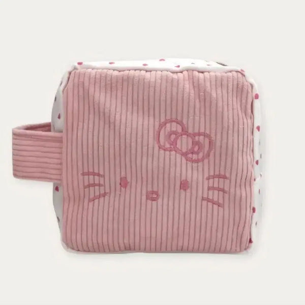 [BUNJANG] Hello Kitty Corduroy & PVC Pouch Bundle Set / 헬로키티 파우치 2가지 일괄