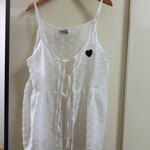 [BUNJANG] White Flower Bustier / 화이트 플라워 뷔스티에