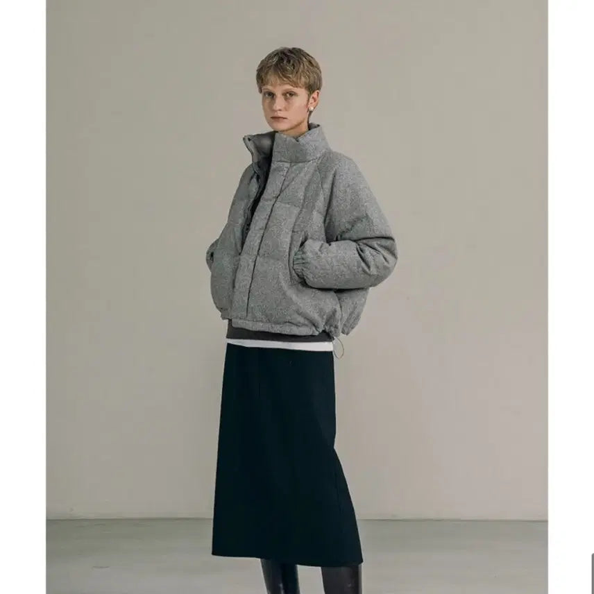 [BUNJANG] Siyazu Wool Duck Down Cropped Puffer Jacket / siyazu 시야쥬 모직 덕다운 크롭 패딩