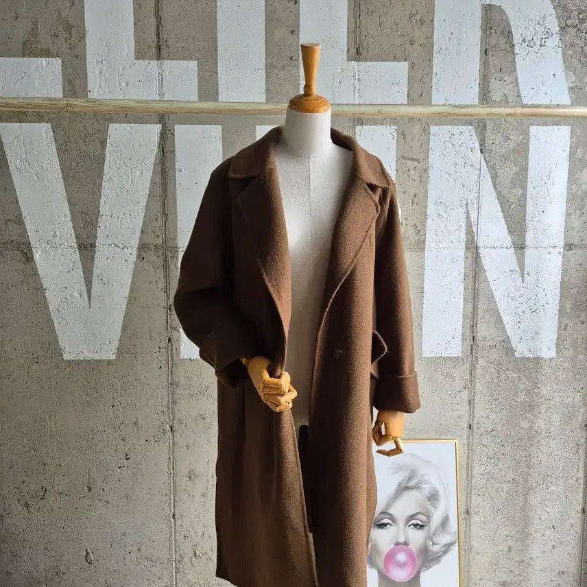 [BUNJANG] TAG Handmade Long Coat Brown / TAG 핸드메이드 롱코트