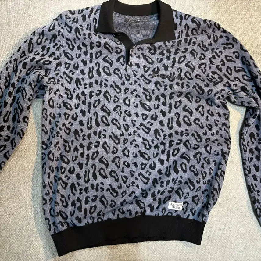 [BUNJANG] Wacko Maria Leopard Knit M / 와코마리아 레오파드 니트 M