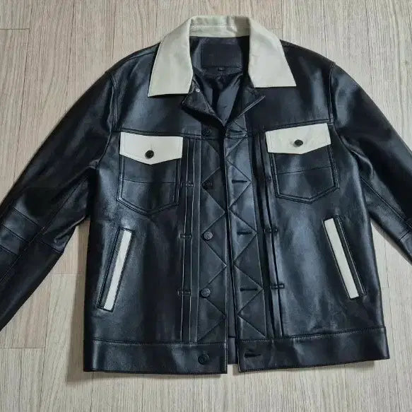 [BUNJANG] Sperone Lambskin Trucker Jacket - Black L / 스페로네(무신사)램스킨 트러커 쟈켓- 블랙 L