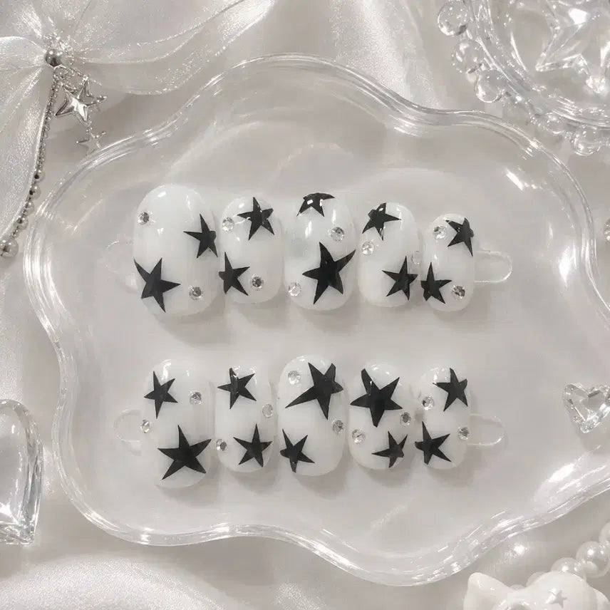 [BUNJANG] Star Cubic Embellished Nail Tips / 별 큐빅 장식 네일팁