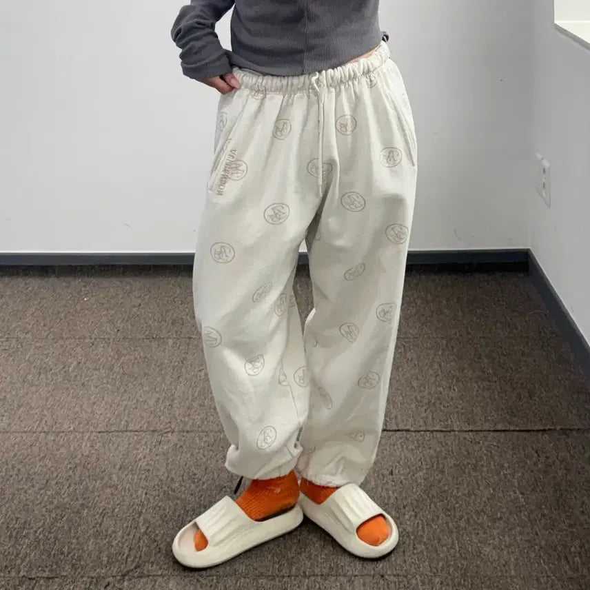 [BUNJANG] Alibenson Ivory Pattern Jogger Pants / Alibenson 알리벤슨 아이보리 패턴 조거팬츠
