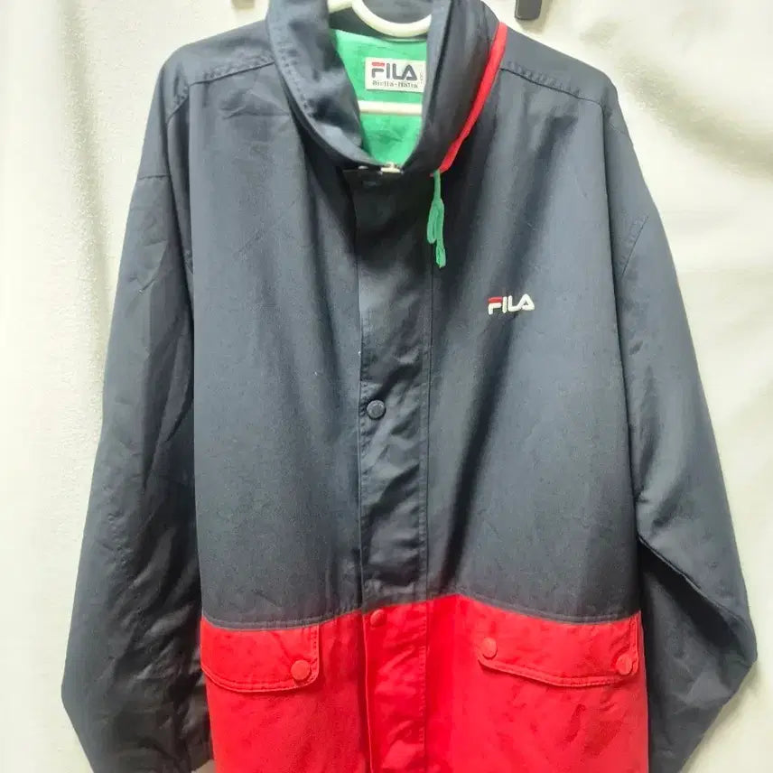 [BUNJANG] Fila Windbreaker Navy Red Size 100 / 휠라 바람막이 네이비 레드 100