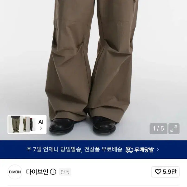 [BUNJANG] Dive In Bern Cargo Pants V2 Olive Beige / (2) 다이브인 베른 카고 팬츠 V2 올리브 베이지