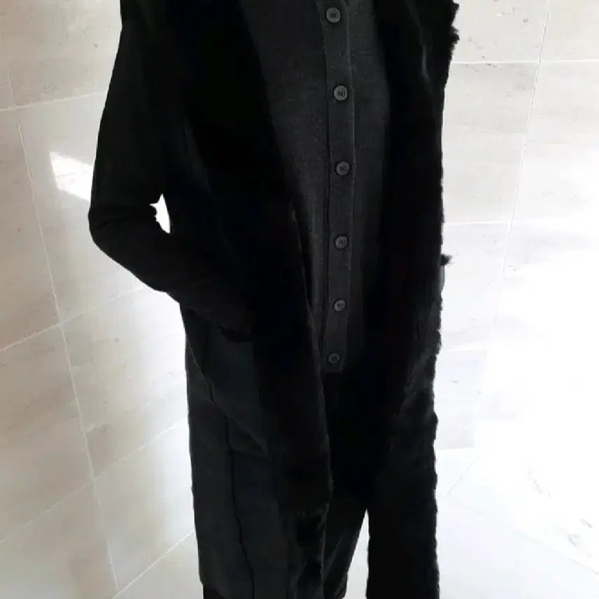 [BUNJANG] So Wool Reversible Hooded Long Vest & Shearling Jacket / 60만원짜리 so wool 소울 무스탕  & 후드 롱 베스트 조끼 여성 롱 아우터 S
