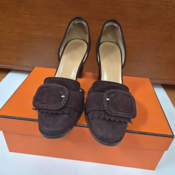 [BUNJANG] Hermès Suede Pumps Brown / 에르메스 스웨이드 펌프스 브라운