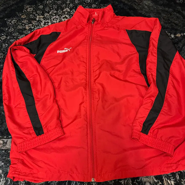 [BUNJANG] Puma Red/Black Windbreaker Jacket (L) / 푸마 레드/블랙 바람막이 L