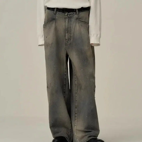 [BUNJANG] Anselm Wide Denim Slacks - Black / 안셀름 wide denim slacks