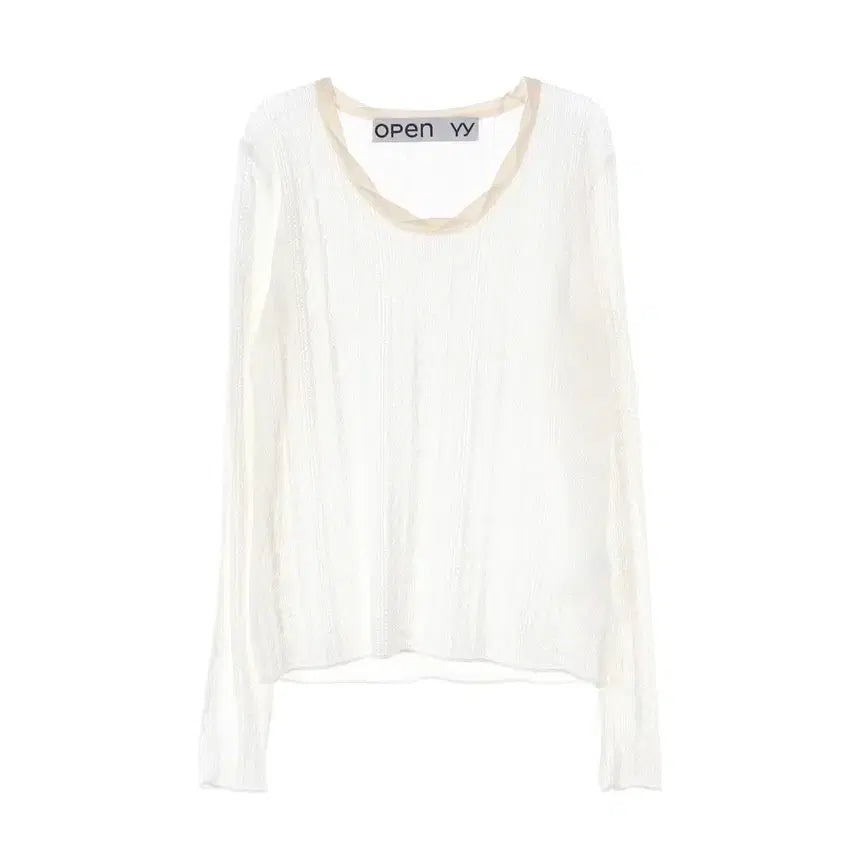 [BUNJANG] OPEN YY YJ Jacquard Pullover White S / 오픈 와이와이 (OPEN YY) YJ 자카드 풀오버 화이트 S