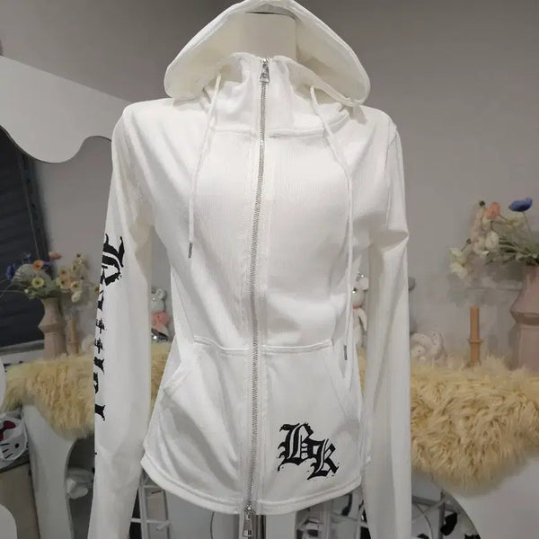 [BUNJANG] White Hooded Zip-Up Jacket / 후드 집업 화이트 쇼핑몰 정리 처분 새상품 에이블리 지그재그 존예 원가이하