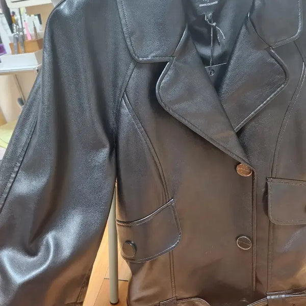[BUNJANG] Armani Exchange Raglan Faux Leather Jacket / 알마니익스체인지 래글런 가죽자켓.미사용새제품택그대로
