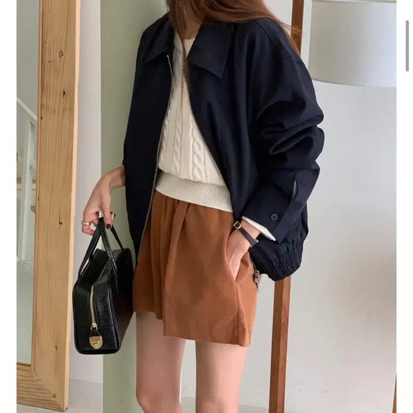 [BUNJANG] Addmore Colin Blouson Jumper - Navy / [애드모어]mip125 콜린 블루종 점퍼-네이비