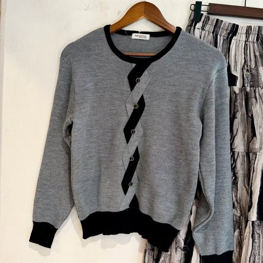 [BUNJANG] Japanese Vintage Grey Wool Knit Pullover / Japanese Vintage 그레이 모직 니트 풀오버